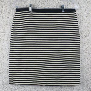 LOFT* Women's Fully Lined Backside‎ Zipper Striped A-Line Full Skirt~ Size 6